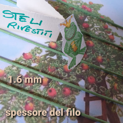 aste di sostegno ferri barrette steli rivestiti di guttaperca ricoperti gambi fiori finti filo fioristi 1.6 mm