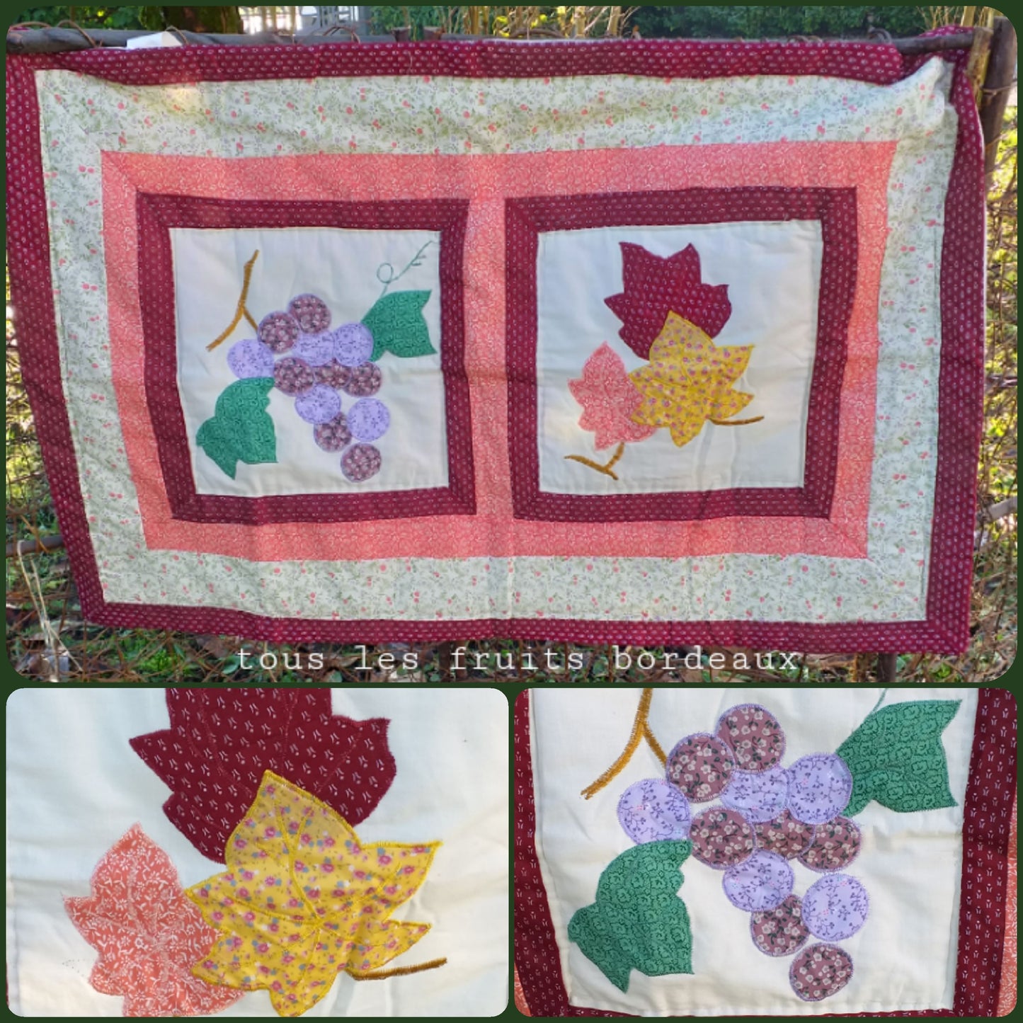 Frutta foglie Bordeaux tappeto piccolo economico biancheria per la casa arredo bagno cucina salotto soggiorno Fiera del Bianco patchwork quilt