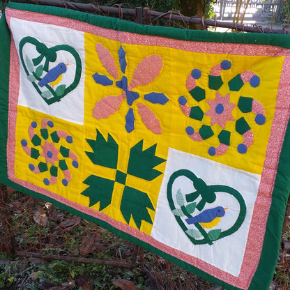 Piccolo tappeto love verde giallo economico patchwork biancheria della casa Fiera del Bianco per cucina arredo salotto soggiorno copertina divano
