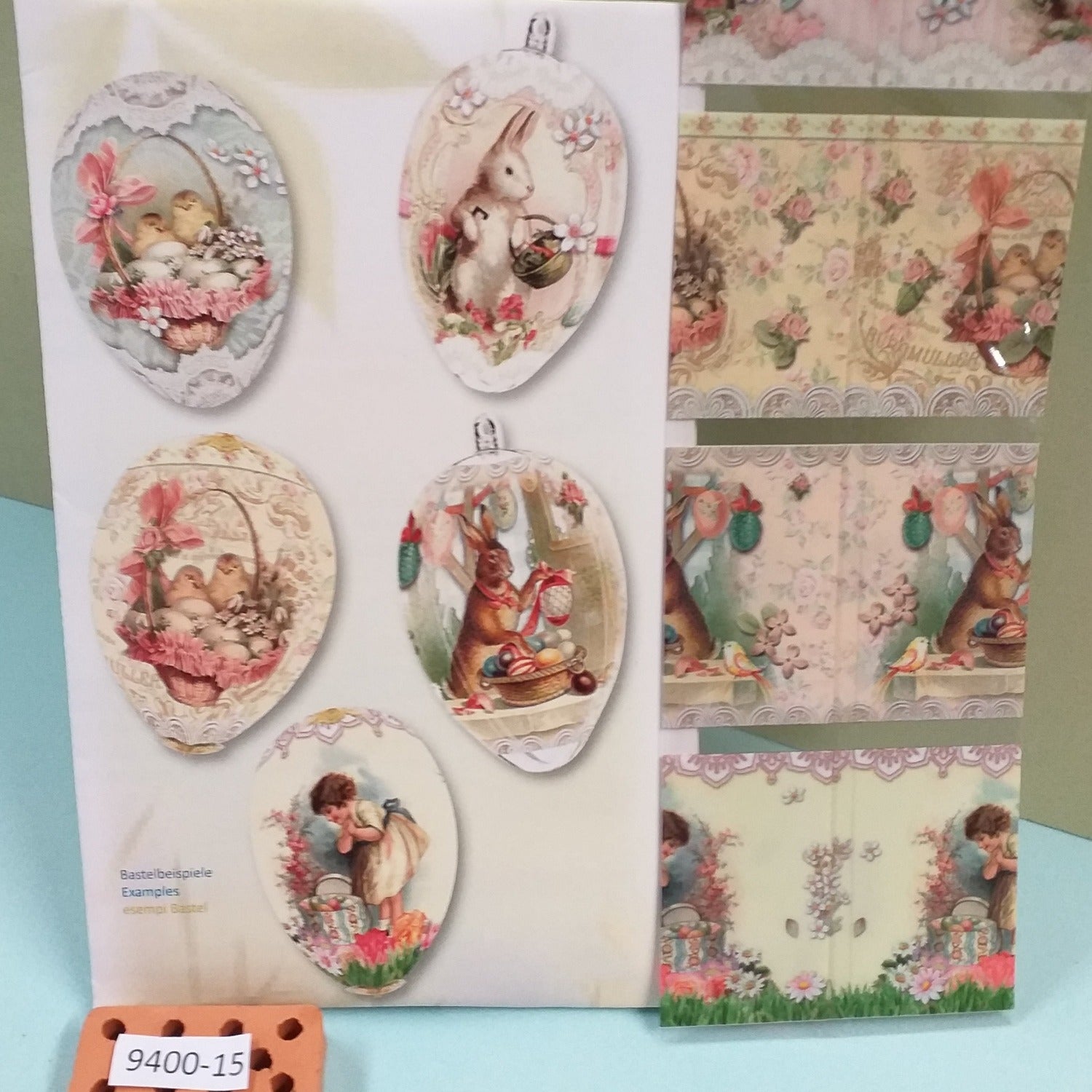 uccellini coniglietti fiori assortimento romantica gioiosa Pasqua figurine tubolari fascette di pellicola termoretraibile trasferibili découpage termomodellabile di uova Pasquali in plastica vetro plexiglass acrilico ceramica di gallina cera