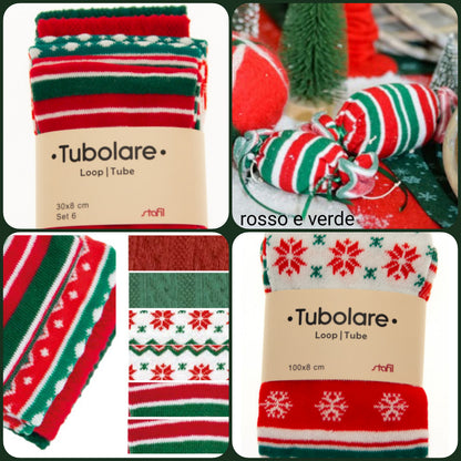 accessori natalizi tubolari elasticizzati in maglina per bambole albero Natale rosso verde fai da te cucito creativo di gnomi del bosco folletti della neve angeli e angioletti