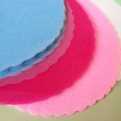 4 colori bordo smerlato tulle bomboniere fai da te tondo velo organza veletti centrini per confetti