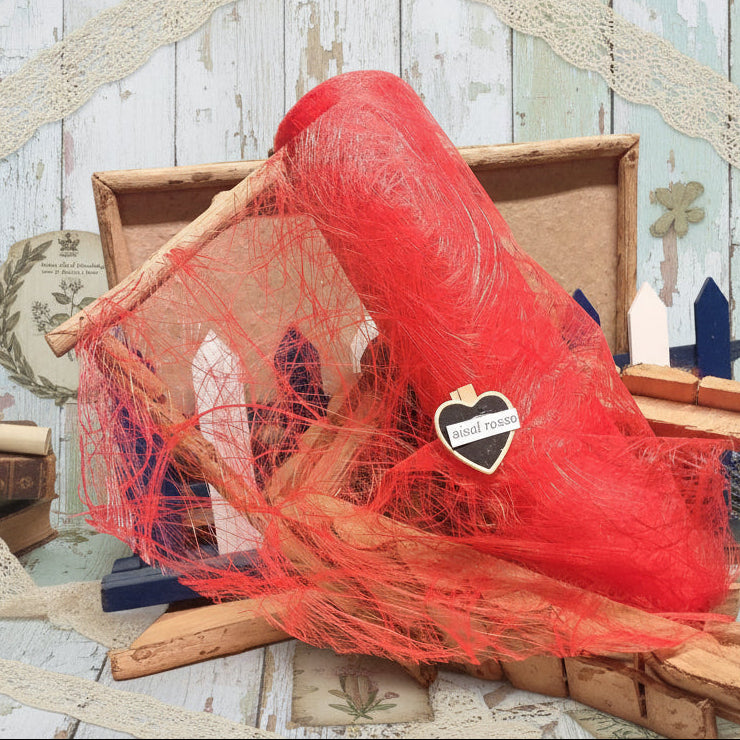 rotolo sisal sizo rosso tulle uso bomboniere laurea fai da te portaconfetti organza packaging pasticceria vetrinistica Natale San Valentino festa della mamma