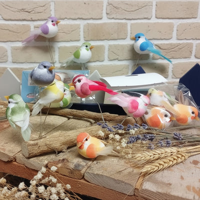 Uccellini decorativi e piume Pasqua hobby creativi decorazione addobbi