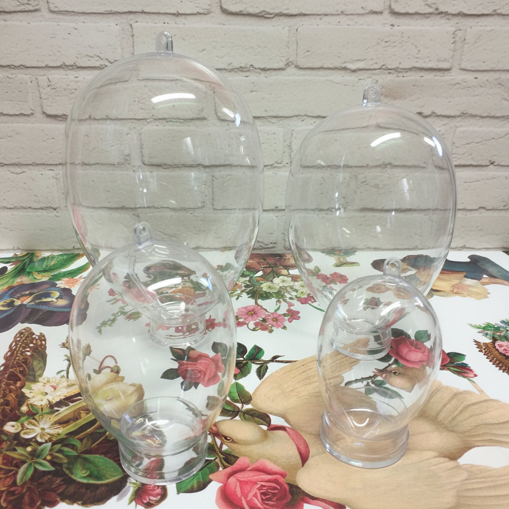 8, 10, 14, 16 cm uova di plastica plexiglass da decorare da rivestire trasparenti apribili divisibili uso confezioni pasquali decorazioni pasticceria hobbistica decoupage confezioni regalo
