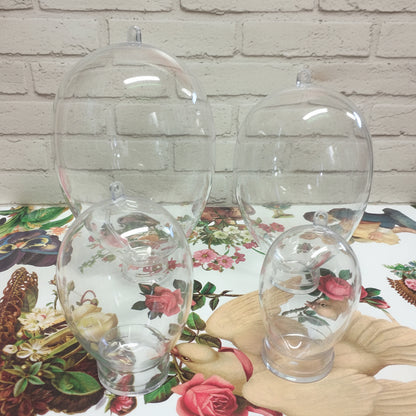 8, 10, 14, 16 cm uova di plastica plexiglass da decorare da rivestire trasparenti apribili divisibili uso confezioni pasquali decorazioni pasticceria hobbistica decoupage confezioni regalo