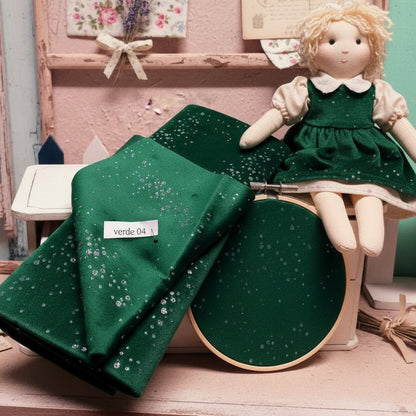 verde 04 Stafil velluto decorativo vetrinistica hobbistica fai da te bambole di stoffa con brillantini glitter ad uso creare decorazioni albero Natale