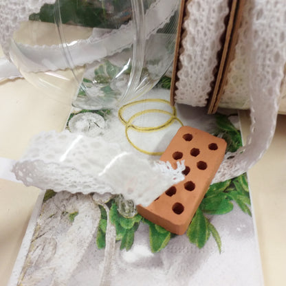 uso creare Natale Pasqua fiori decorazioni fai da te con bordo di pizzo bianco nastro adesivo tessuto decorativo washi tape di scrapbooking in stoffa per composizioni floreali